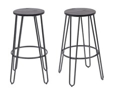 Bar Stools Set of 2 Industrial