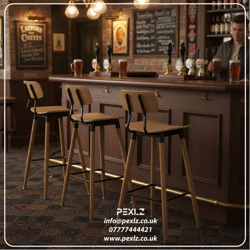 Wooden bar stools metal - wooden,