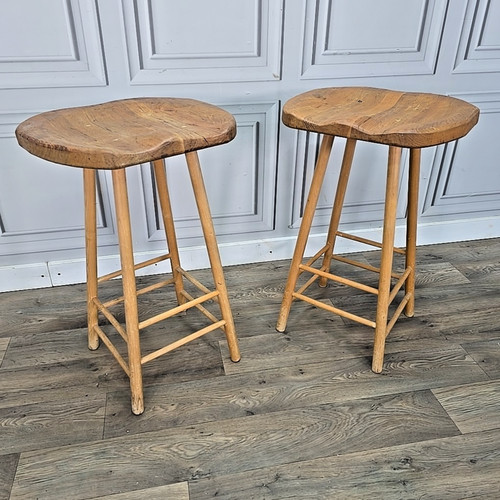 Vintage rustic saddle stools - vintage,