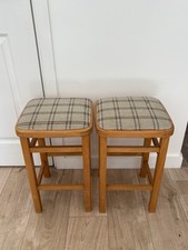 Pair Wooden Bar Stools