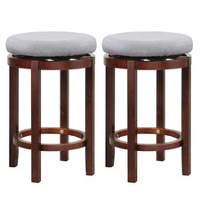 Set of 2 Bar Stools Wooden